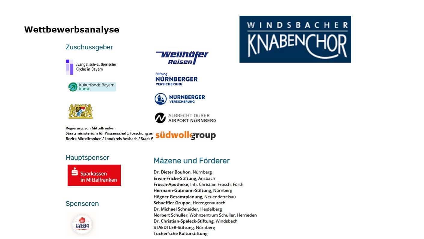Übersicht der Förderer des Windsbacher Knabenchors